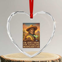 Funny El Squatcho Cinco De Mayo Heart Crystal Glass Ornament Just Here For Tacos And Margaritas