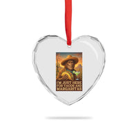 Funny El Squatcho Cinco De Mayo Heart Crystal Glass Ornament Just Here For Tacos And Margaritas