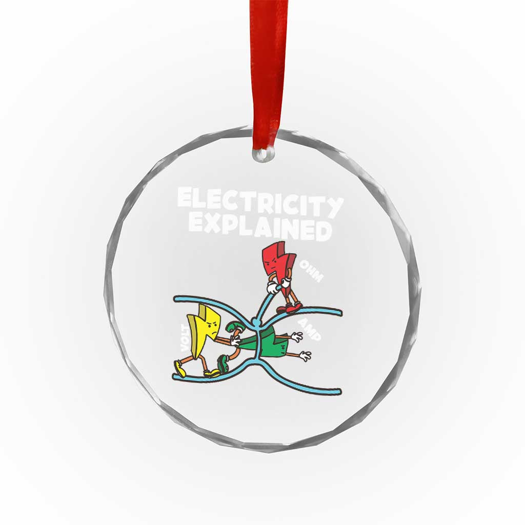 Funny Electricity Crystal Glass Ornament Ohm's Law Electricity Explained - Wonder Print Shop