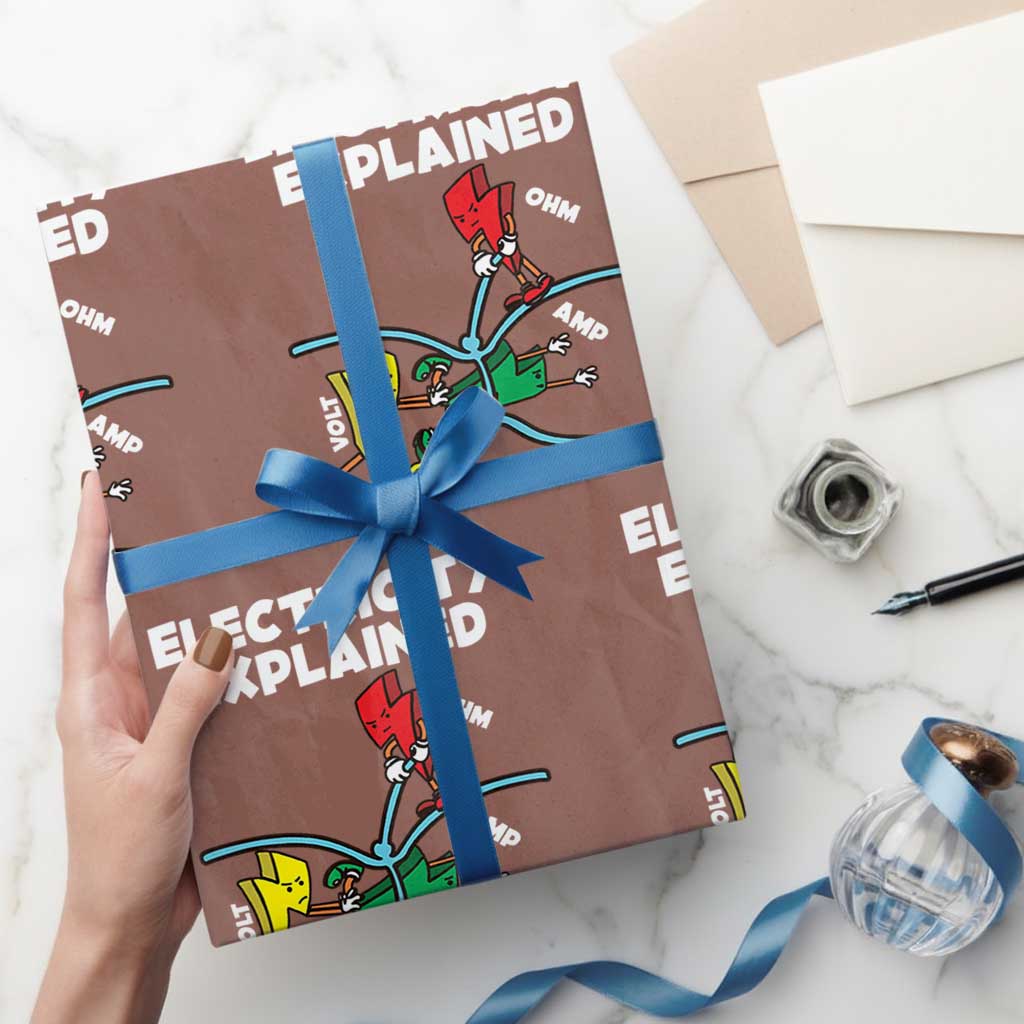 Funny Electricity Wrapping Paper Roll Ohm's Law Electricity Explained - Wonder Print Shop