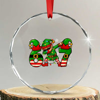 Funny Elf Dab Six Seven Meme Crystal Glass Ornament Christmas Trending 67 Gift - Wonder Print Shop