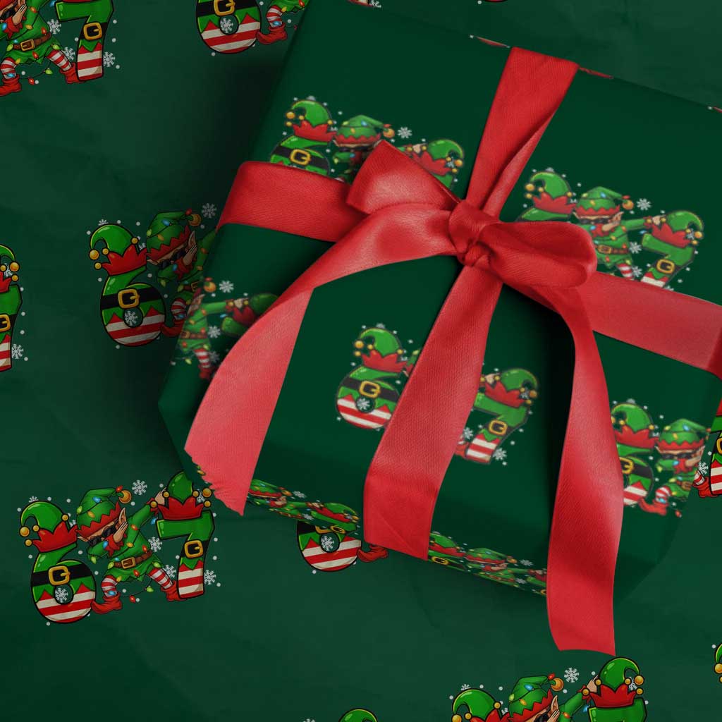 Funny Elf Dab Six Seven Meme Wrapping Paper Roll Christmas Trending 67 Gift - Wonder Print Shop