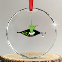 Funny Elf Hand Christmas Crystal Glass Ornament Ew People Anti Socaial Xmas - Wonder Print Shop