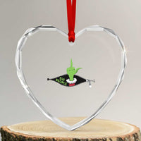 Funny Elf Hand Christmas Heart Crystal Glass Ornament Ew People Anti Socaial Xmas - Wonder Print Shop