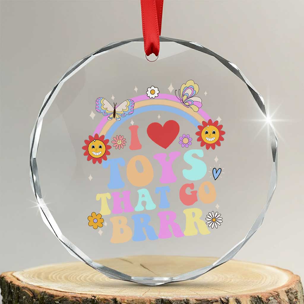 Funny Embarrassing Crystal Glass Ornament I Love Toys That Go Brrr Adult Humor - Wonder Print Shop