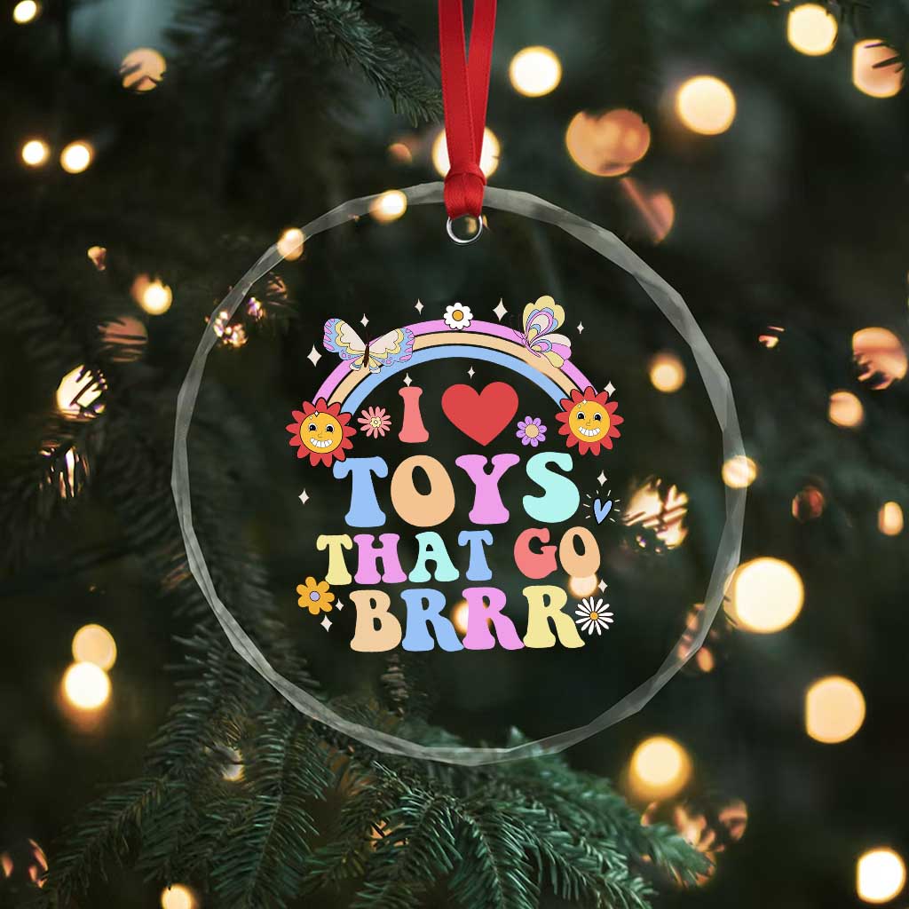 Funny Embarrassing Crystal Glass Ornament I Love Toys That Go Brrr Adult Humor - Wonder Print Shop