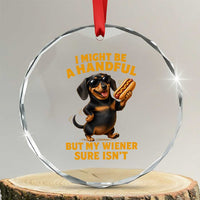 Funny Embarrassing Dachshund Crystal Glass Ornament Wiener Hot Dog Pun Crude Cringey Inappropriate Humor
