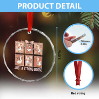 Funny Endometrial Cancer Warrior Goose Crystal Glass Ornament Just A Strong Goose