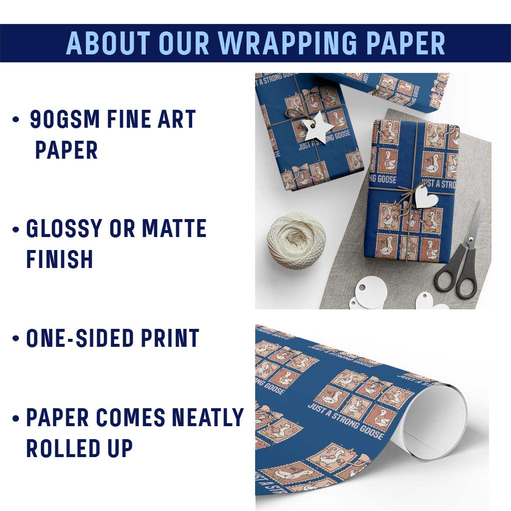 Funny Endometrial Cancer Warrior Goose Wrapping Paper Roll Just A Strong Goose