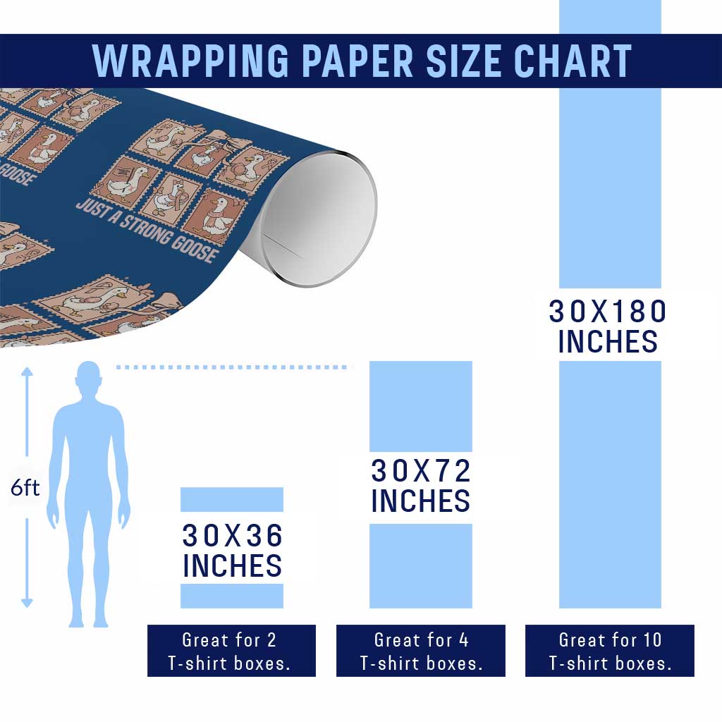 Funny Endometrial Cancer Warrior Goose Wrapping Paper Roll Just A Strong Goose