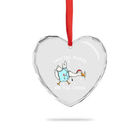 Funny ER Nurse Goose Christmas Heart Crystal Glass Ornament Festive Nurses On The Loose - Wonder Print Shop