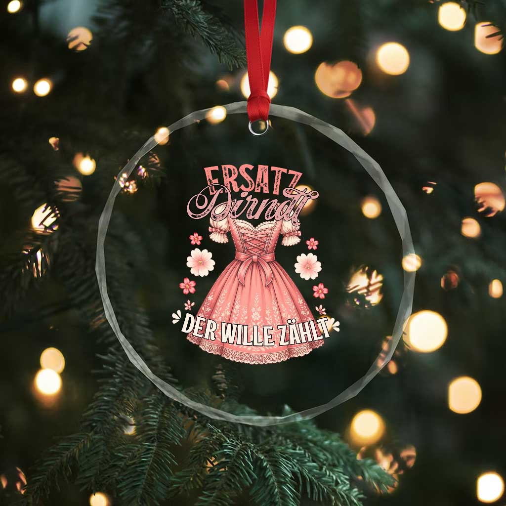 Funny Ersatz Backup Dirndl Oktoberfest Crystal Glass Ornament Der Wille Zahlt Bavarian Festival Costume Humor TS02