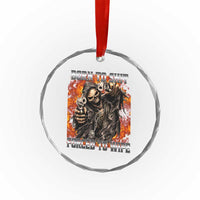 Funny Evil Skeleton Meme Crystal Glass Ornament Born to Shit Forced to Wipe - Wonder Print Shop
