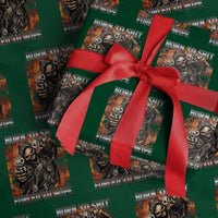 Funny Evil Skeleton Meme Wrapping Paper Roll Born to Shit Forced to Wipe - Wonder Print Shop