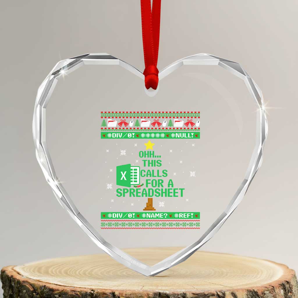 Funny Excel Christmas Tree Heart Crystal Glass Ornament This Calls for a Spreadsheet Xmas DIV0 Errors - Wonder Print Shop