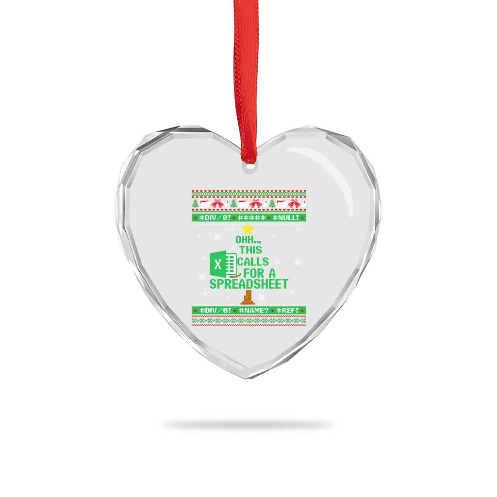 Funny Excel Christmas Tree Heart Crystal Glass Ornament This Calls for a Spreadsheet Xmas DIV0 Errors - Wonder Print Shop