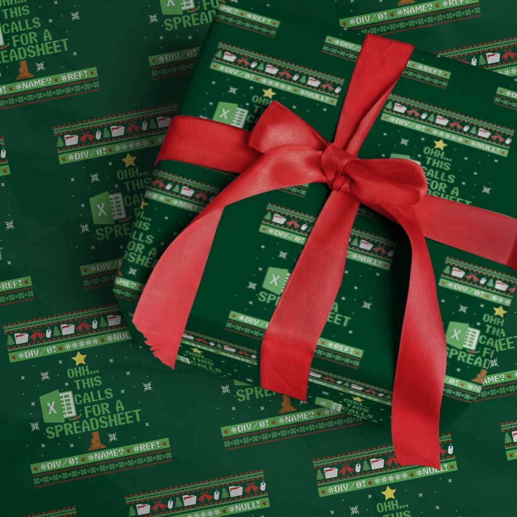 Funny Excel Christmas Tree Wrapping Paper Roll This Calls for a Spreadsheet Xmas DIV0 Errors - Wonder Print Shop