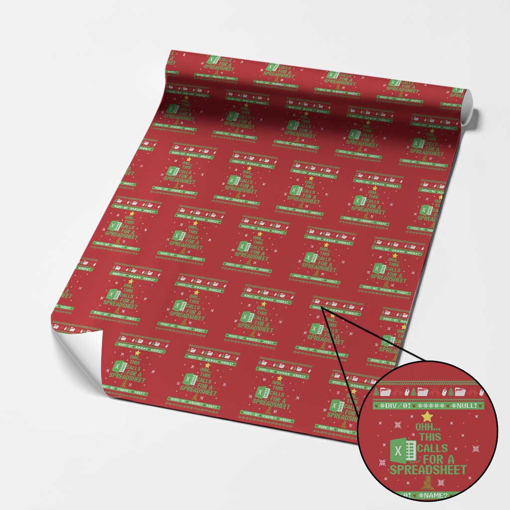 Funny Excel Christmas Tree Wrapping Paper Roll This Calls for a Spreadsheet Xmas DIV0 Errors - Wonder Print Shop