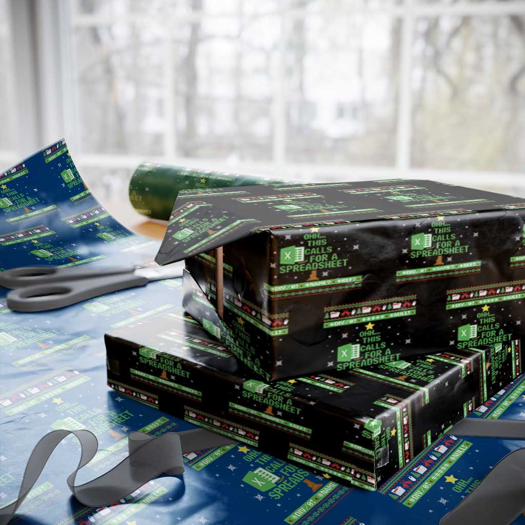 Funny Excel Christmas Tree Wrapping Paper Roll This Calls for a Spreadsheet Xmas DIV0 Errors - Wonder Print Shop