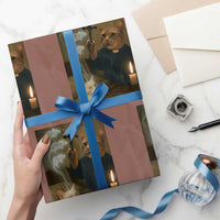 Funny Exorcist Cat Meme Wrapping Paper Roll Dark Humor Cat - Wonder Print Shop