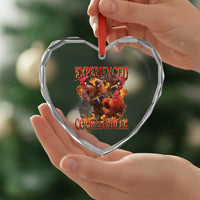 Funny Experienced Cock Handler Heart Crystal Glass Ornament Inappropriate Adult Humor Chicken - Wonder Print Shop