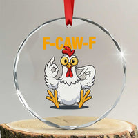 Funny F Caw F 67 Meme Crystal Glass Ornament Cartoon Chicken Poultry Humor - Wonder Print Shop