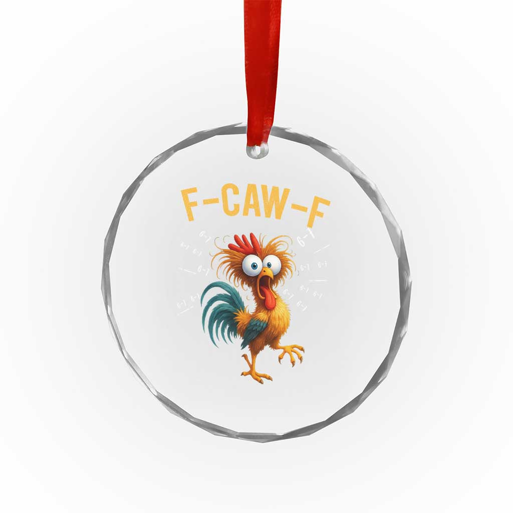 Funny F Caw F 67 Meme Crystal Glass Ornament Cartoon Rooster Chicken Poultry Humor - Wonder Print Shop