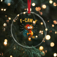 Funny F Caw F 67 Meme Crystal Glass Ornament Cartoon Rooster Chicken Poultry Humor - Wonder Print Shop