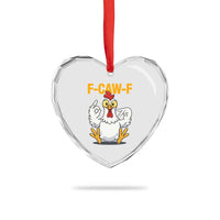 Funny F Caw F 67 Meme Heart Crystal Glass Ornament Cartoon Chicken Poultry Humor - Wonder Print Shop