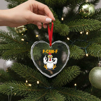 Funny F Caw F 67 Meme Heart Crystal Glass Ornament Cartoon Chicken Poultry Humor - Wonder Print Shop