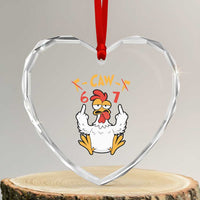 Funny F Caw F 67 Meme Heart Crystal Glass Ornament Cartoon Chicken Six Seven Poultry Humor - Wonder Print Shop