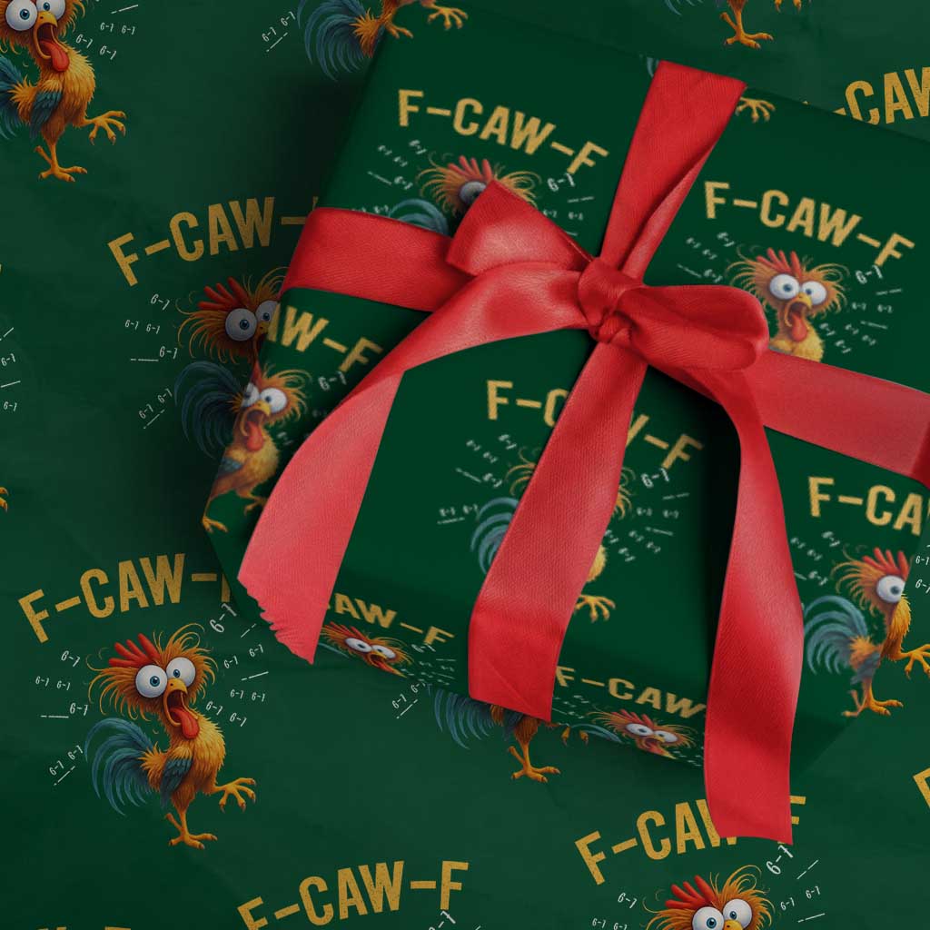 Funny F Caw F 67 Meme Wrapping Paper Roll Cartoon Rooster Chicken Poultry Humor - Wonder Print Shop