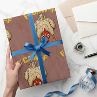 Funny F Caw F Bending Over Chicken Meme Wrapping Paper Roll Upside Down Head Poultry Humor