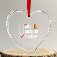 Funny F Caw F Chicken Christmas Heart Crystal Glass Ornament Nice Naughty Cartoon Rooster Poultry Animal - Wonder Print Shop