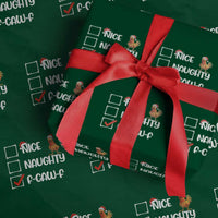 Funny F Caw F Chicken Christmas Wrapping Paper Roll Nice Naughty Cartoon Rooster Poultry Animal - Wonder Print Shop