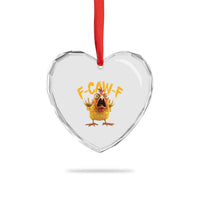 Funny F Caw F Chicken Heart Crystal Glass Ornament Rooster Meme Humor - Wonder Print Shop