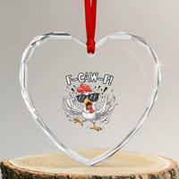 Funny F Caw F Chicken Sarcastic Joke Gift Heart Crystal Glass Ornament - Wonder Print Shop