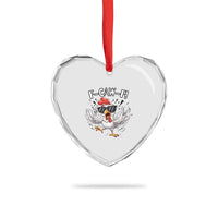 Funny F Caw F Chicken Sarcastic Joke Gift Heart Crystal Glass Ornament - Wonder Print Shop