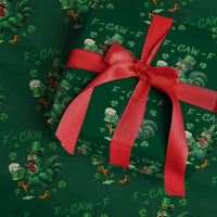Funny F Caw F Chicken St Patricks Day Wrapping Paper Roll Irish Beer Drinking Shamrock Print