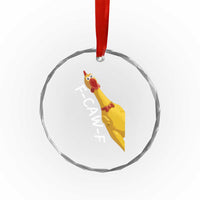 Funny F Caw F Chicken Toy Crystal Glass Ornament Poultry Humor - Wonder Print Shop