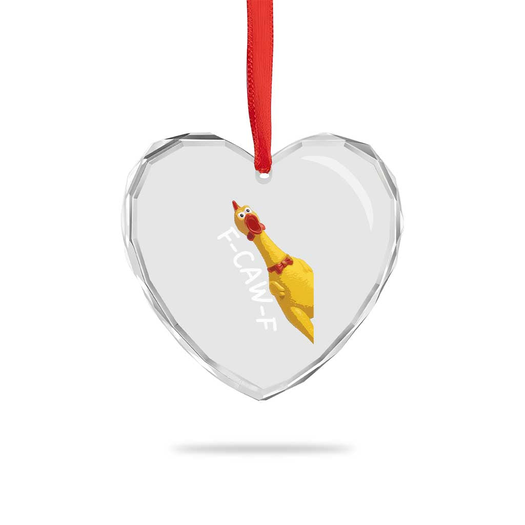 Funny F Caw F Chicken Toy Heart Crystal Glass Ornament Poultry Humor - Wonder Print Shop
