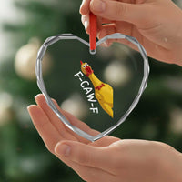Funny F Caw F Chicken Toy Heart Crystal Glass Ornament Poultry Humor - Wonder Print Shop