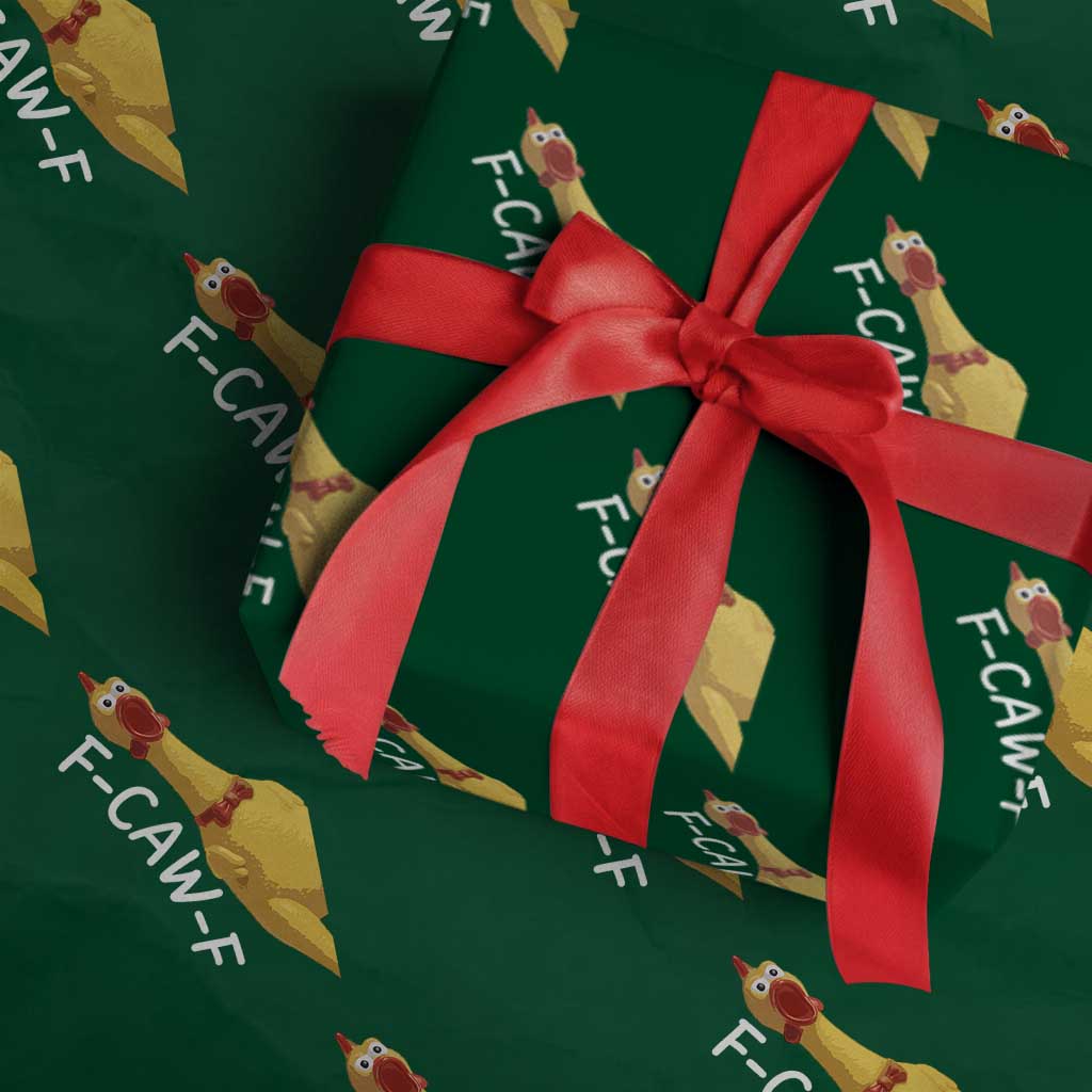 Funny F Caw F Chicken Toy Wrapping Paper Roll Poultry Humor - Wonder Print Shop