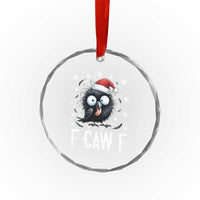Funny F Caw F Christmas Crow Crystal Glass Ornament Santa Raven Xmas Holiday - Wonder Print Shop