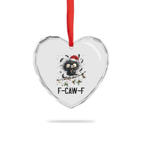 Funny F Caw F Christmas Crow Heart Crystal Glass Ornament Santa Raven Xmas Holiday Snowflake - Wonder Print Shop