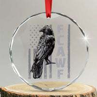 Funny F CAW F Crow Crystal Glass Ornament Vintage American Flag - Wonder Print Shop