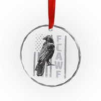 Funny F CAW F Crow Crystal Glass Ornament Vintage American Flag - Wonder Print Shop