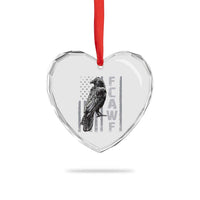 Funny F CAW F Crow Heart Crystal Glass Ornament Vintage American Flag - Wonder Print Shop
