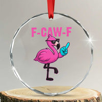 Funny F-Caw-F Flamingo Crystal Glass Ornament Adult Humor TS10