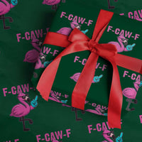 Funny F-Caw-F Flamingo Wrapping Paper Roll Adult Humor - Wonder Print Shop
